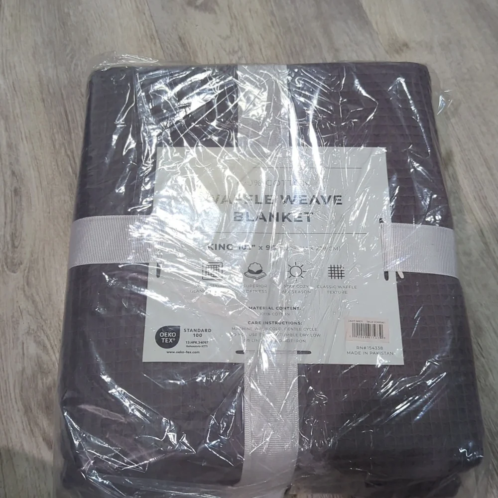 Great Bay Home 100% Cotton Blanket for King Size Bed | Lightweight Breathable